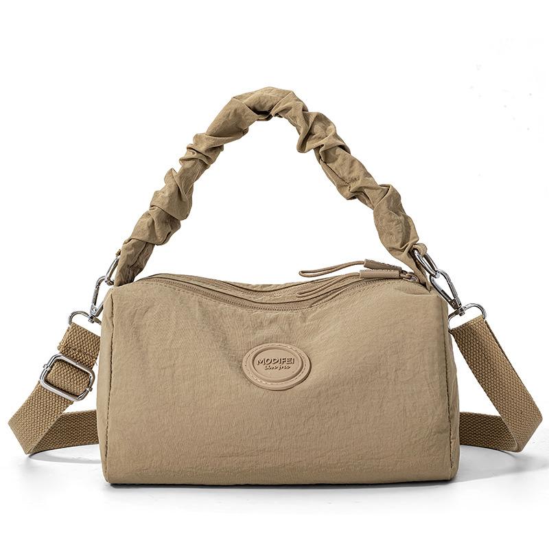 Women's Solid Shoulder Bag Lightweight Multi-compartment Nylon Bag