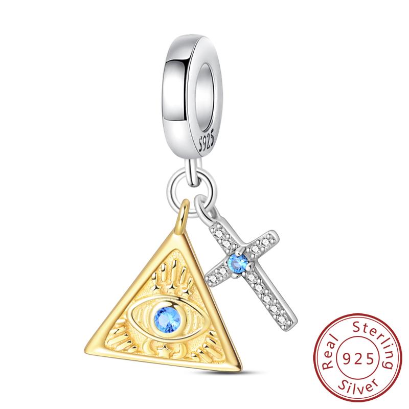 Original Copper Charm Beads Classic Cross Bible Guardian Angel Charms Pendants For Bracelet Diy Birthday Jewelry