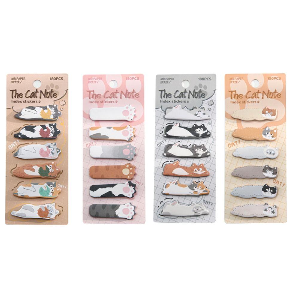 Memo Pad Cat Index Sticker Meow Cat Paw Sticky Note Notebooks Kitty Index Dividers  Office