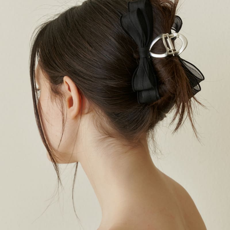 

KINDABABY романтичный двойной бант серебряный краб - черный black