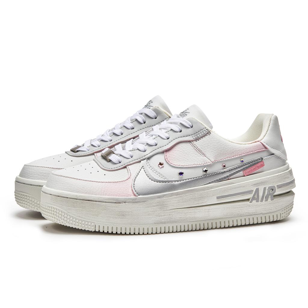 Nike Air Force 1 ADCDAVINCI Confession Book Lucky Star Slip-Resistant Low-Top Skateboard Shoes Women's Pink White DJ9946-101(TeamM-)