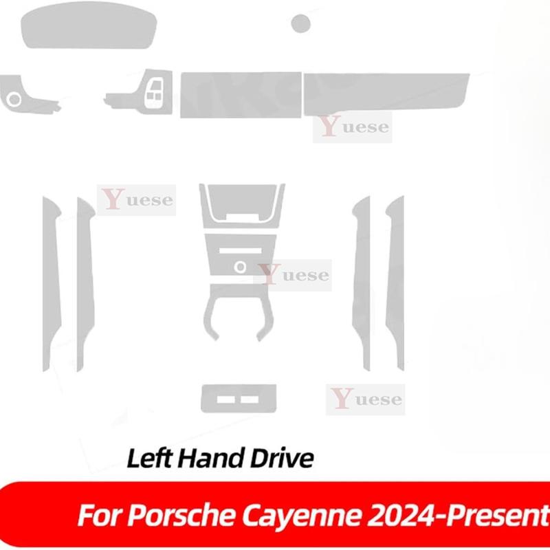 Per Porsche Cayenne Turbo GT 2024-2025 Interno Auto Console Centrale Pellicola Protettiva Trasparente in TPU Adesivo Antigraffio