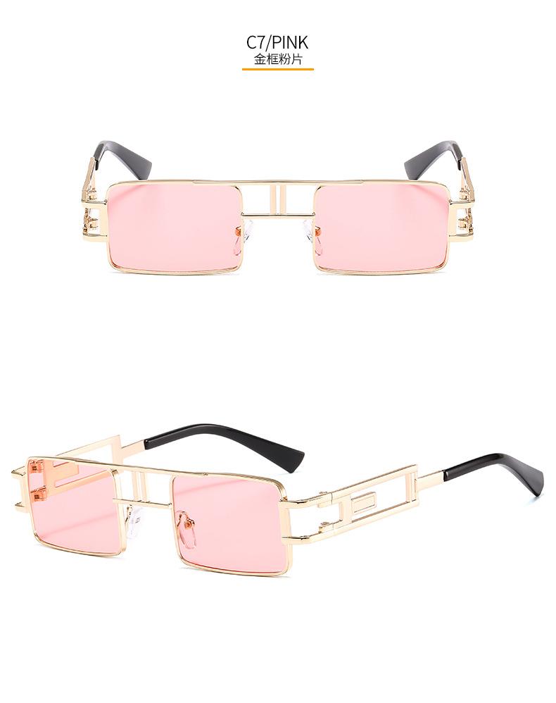 Vintage Retro Punk Rectangle Sunglasses for Women Fashion Hollow Out Metal Frameds Steampunk Style Sunglasses Men Eyewear Mirror Oculos De Sol UV400