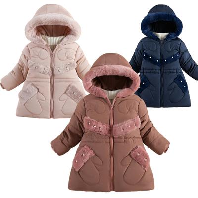 Baby Parka Schneeanzug Mädchen Gepolsterte Jacken Winter Neu Dick Warm Baumwolle Kleidung Mäntel Futter Plüsch Kapuze Reißverschluss Oberbekleidung Kalt