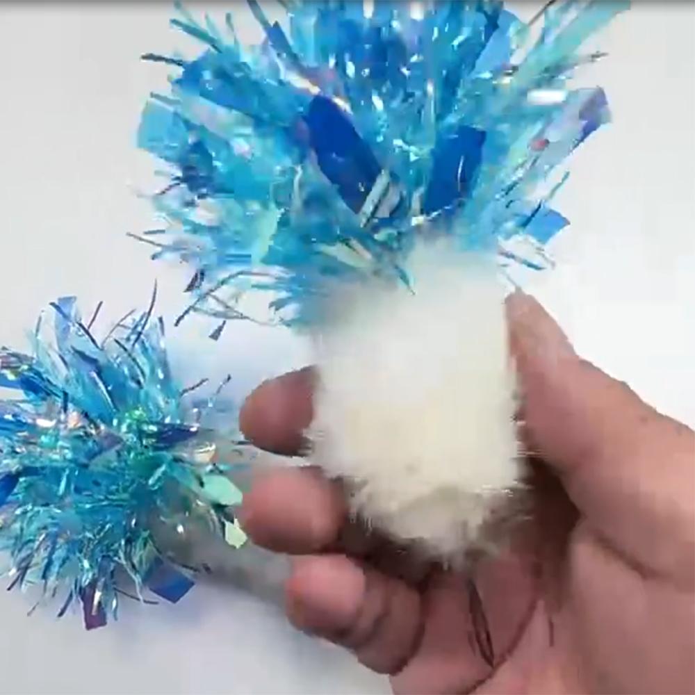 Plush Ball Cat Toy Tassel Rabbit Fur Cat Teaser Stick Changing Heads Pet Toys For Kitten