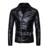 Men’s Jackets Faux Leather Lapel Long Sleeves Zipper Slim Fit Retro Motorcycle Jacket Autumn Winter PU Bomber Tops Holiday Casual Outer Wear