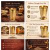 Brass Dining Glass | Drinking Brass Tumbler with Embossed Design | 300 ml Peetal Glass for Daily Use