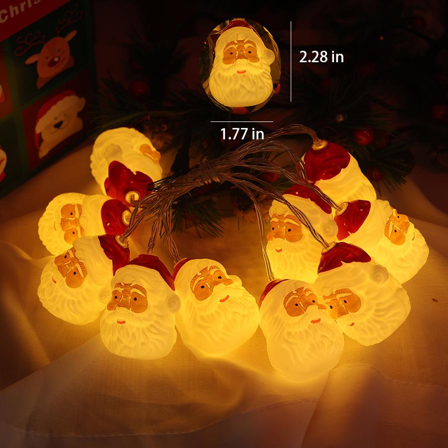 Christmas Lights, LED Light Strings, Outdoor Decorative Atmosphere Lights, Santa Claus Shaped Colored Lights