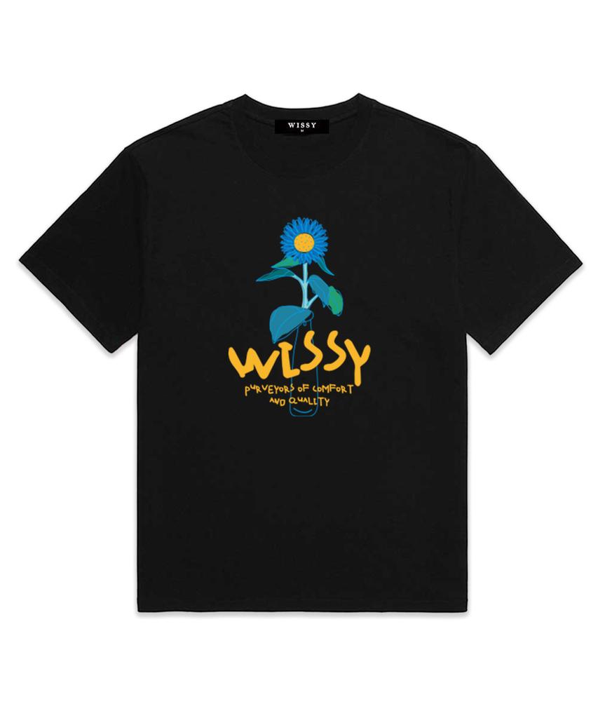 Wissi Colorful Vase Logo Short Sleeve T-Shirt (Ws013) Black
