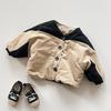 Korean Retro Style Unisex Kids Winter Cotton Padded Open Front Coat