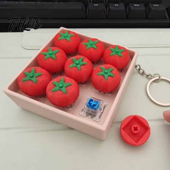 Stress Relief Fidget Toy 3D Printed Fruit Vegetable Clicker, 9-in-1 Tomato Blueberry Pepper Clicker Finger Clicky Button for Relaxation