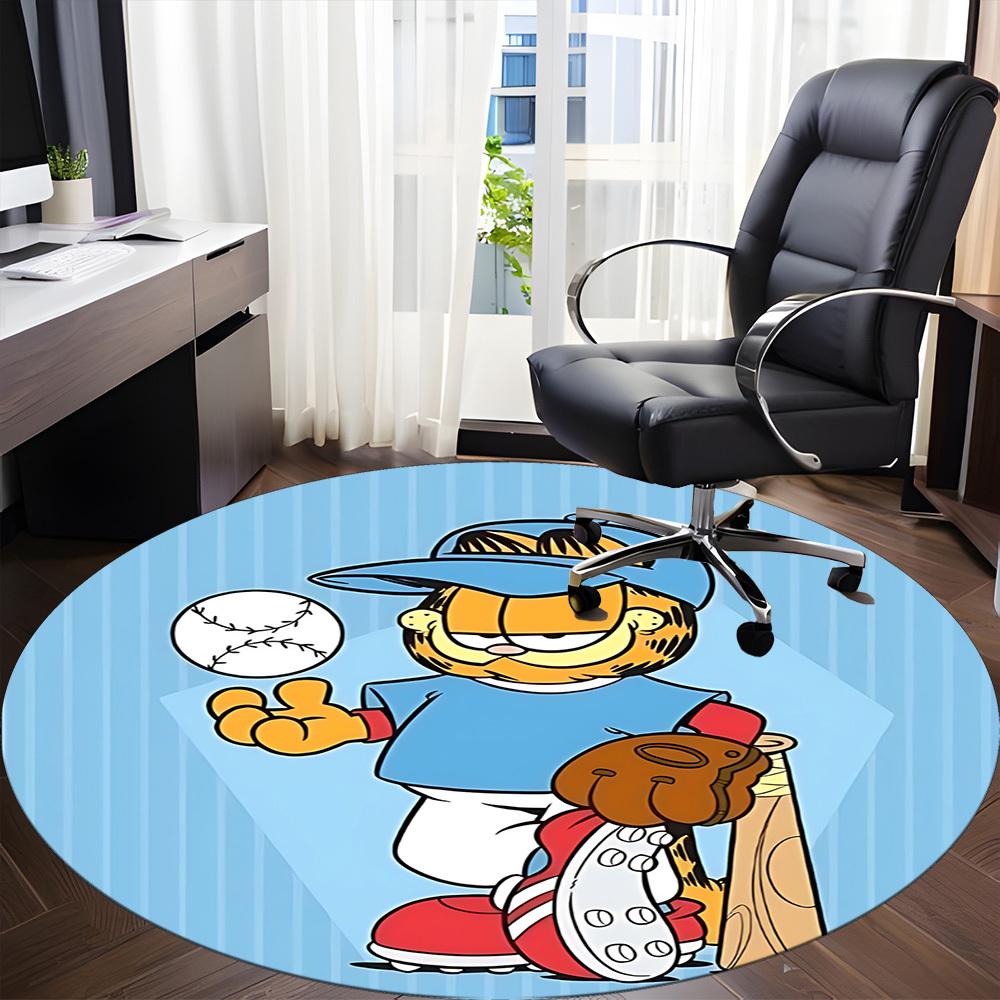 1pc Garfield Office Round Area Rug, Under Office Chairs Bedroom Living Room Home Decor A1016085