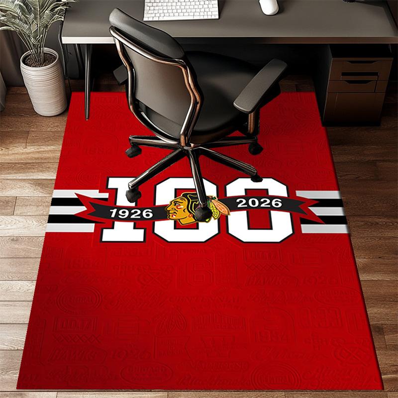 Blackhawks Kunstbodenmatte für Wohnzimmer, Spielzimmer, Büro, Schlafzimmer, Bürobodenmatte Verspieltes Design, Weihnachts-Fan-Geschenke