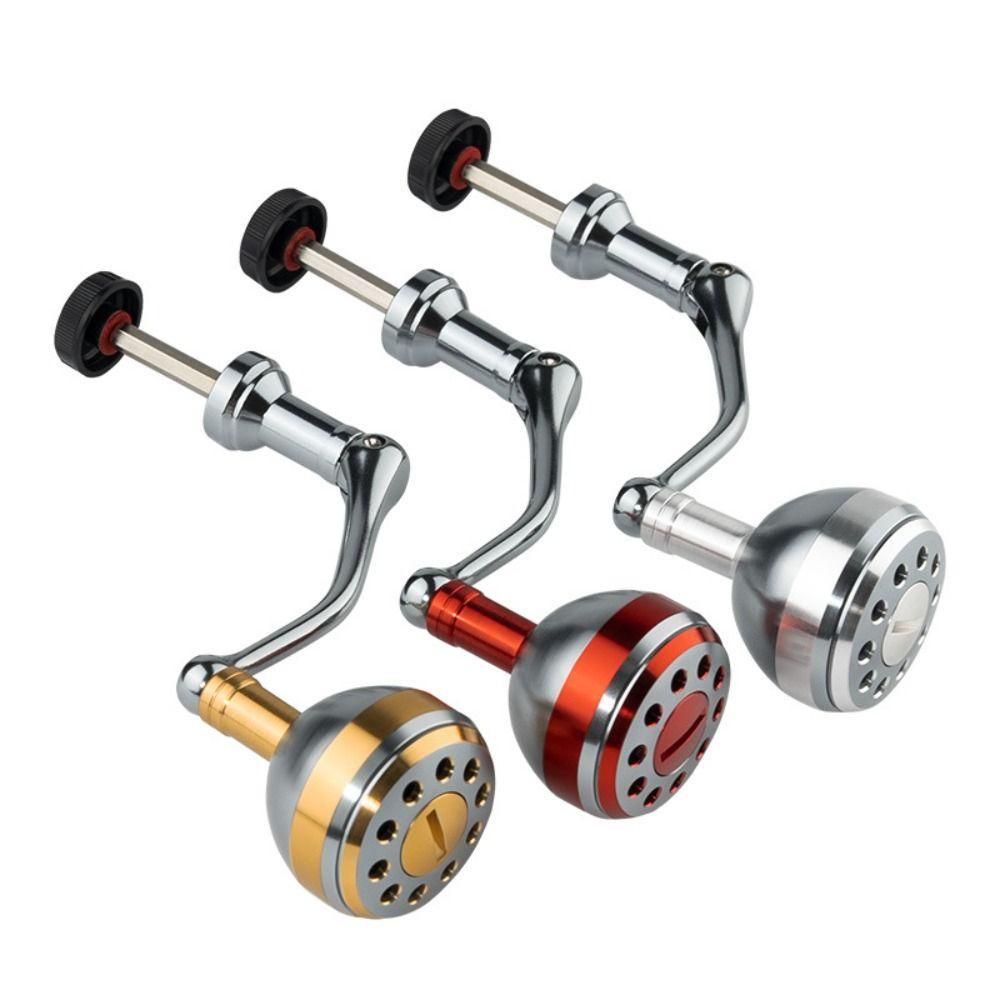 New Metal Wood Fishing Reel Handle 500-7000 Series Gold Silver Red Replacement Fishing Arm Wheel Metal Spool Fishing Accessories
