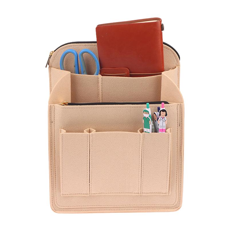 Traveling Backpack Insert Storage Bags Handbag Backpack Liner Make Up Organizer Bag Insert Women'S Felt Toiletry Cosmetic Bag