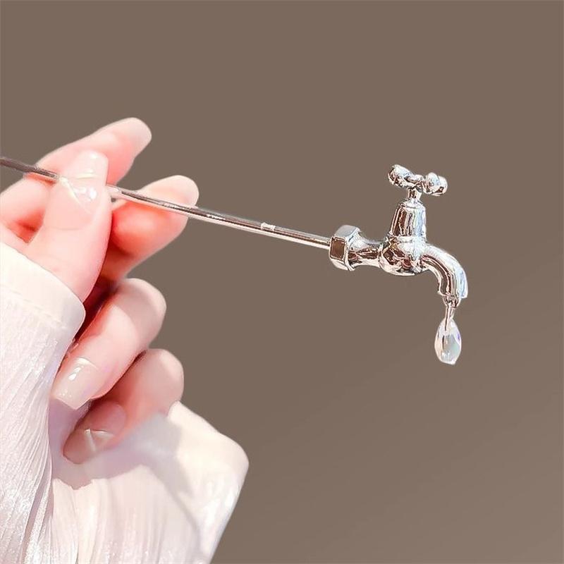 

Creative Faucet Hair Sticks Fashionable Female Metal Hairpin Female Hair Ornament Hair Accessories Gifts OneSize