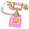 Dollhouse Mini Phone Model Retro Simulation European Vintage Phone Model Decoration for 1:12 Dollhouse Pink