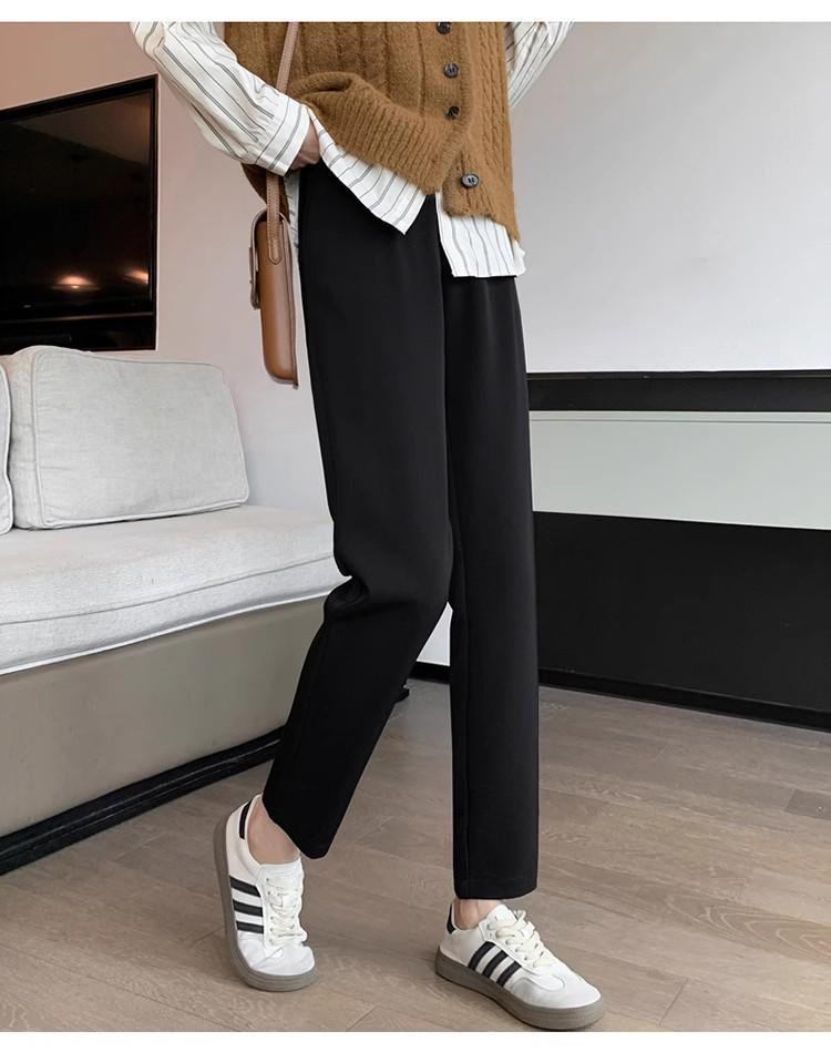 2025 Women's High-Waisted Black Cigarette Pants - Spring/Autumn Collection