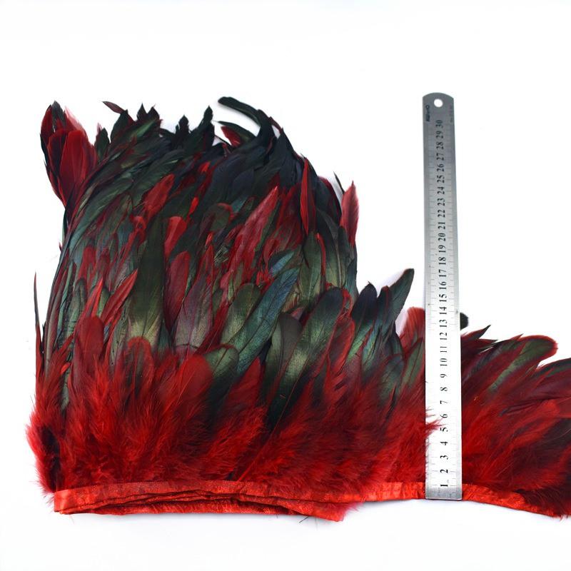 1Meter Natural Rooster Tail Feather Trims for Clothes Plumas 13-18cm Party Feathers for Crafts DIY Sewing Home Decoration Plume