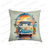 Funda de cojín para funda de almohada de furgoneta de acuarela, para viajar a la playa, sofá, cama, coche, fundas decorativas para sala de estar