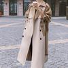 Women's High-End Color Block Trench Coat, Mid-Length, Autumn 2024 Collection