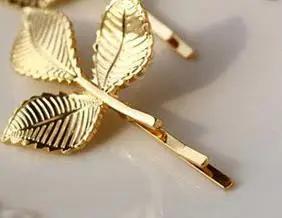 The Latest Models Three-dimensional Leaves Fresh Retro Small Hairpin Side Clip Hair Accessories Wholesale Hair Sticks Crystal