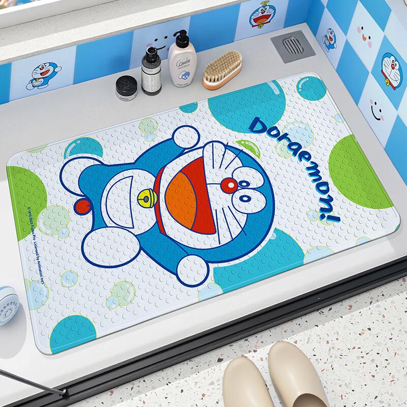 Dajiang Doraemon Co-Branded Bathroom Non-Slip Mat, Children\'s Shower Room Bathing Anti-Fall Floor Mat, 40x70cm