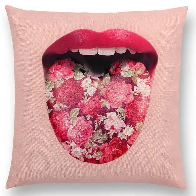 Różowy Sen Kolorowa Fantazja Seksowny Wystrój Poszewka na Poduszkę Sofa Rzutowa Wieloryb Flaming Kot Hamburger Pączek Poszewka na Poduszkę