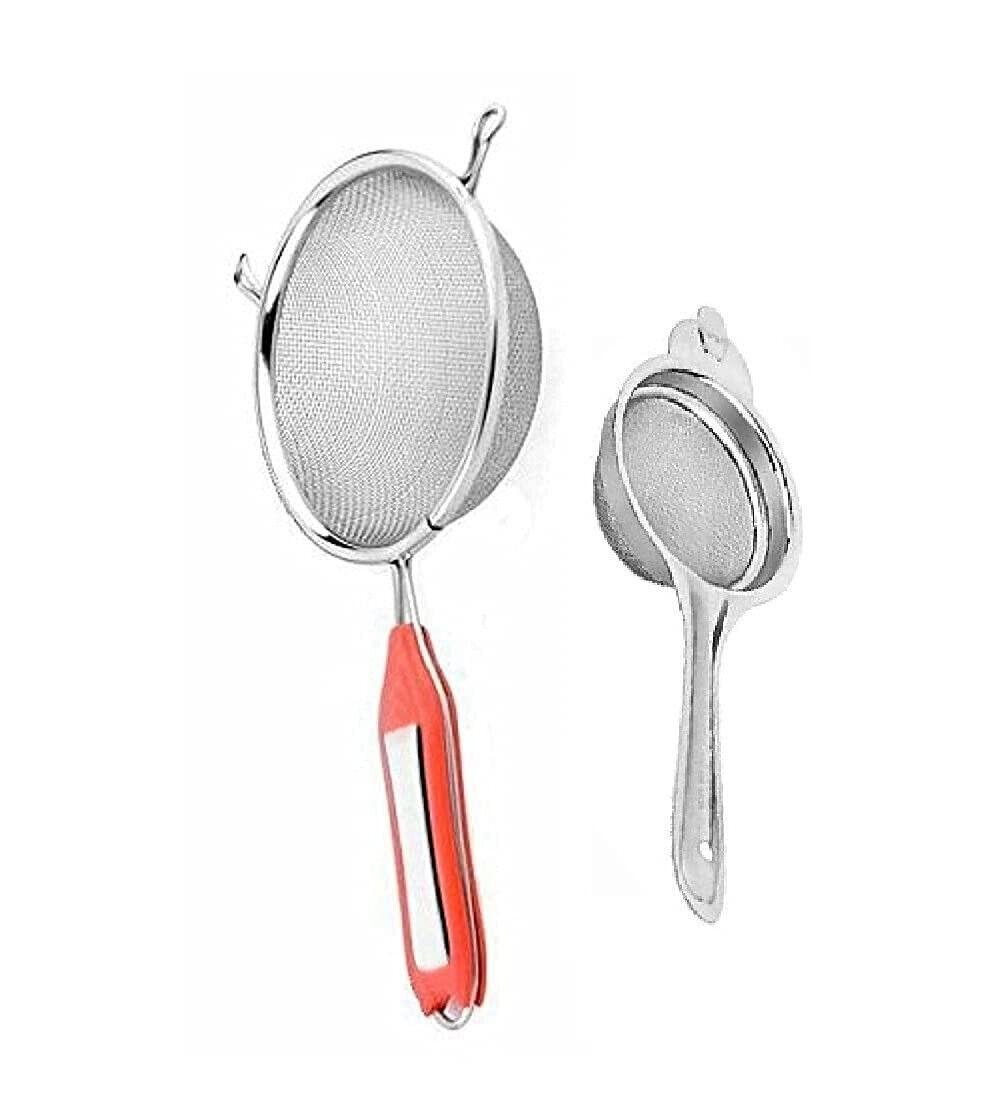 

Silver Stainless Steel Soup & Juice Strainer Small Steel Tea 2Pcs AZ331
