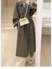 Women's Popular Off-White Mid-Length Wool Coat - Autumn/Winter Korean Style 2023.