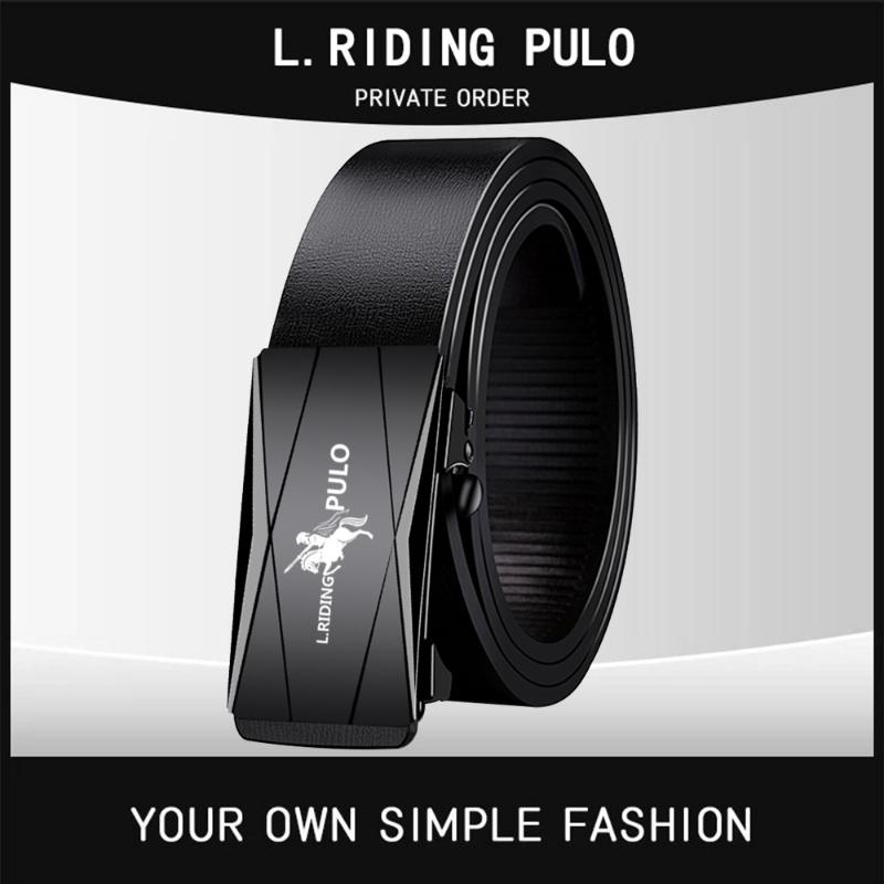 

PULO мужской ремень с автоматической пряжкой, износостойкий и прочный, деловой, универсальный, повседневный ремень 130cm чёрный