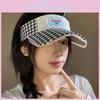 Checkered Printed Black Summer Sun Hat Outdoor Sunshade Breathable Duckbill Cap