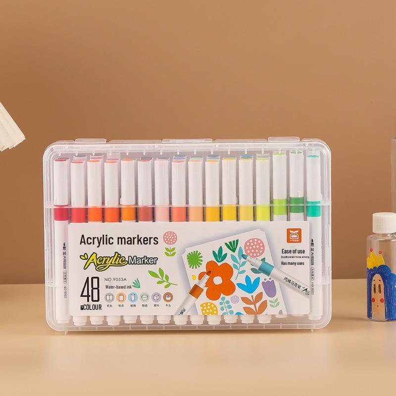 60-Color Set of Waterproof Quick-Drying Acrylic Marker Pens for Kids