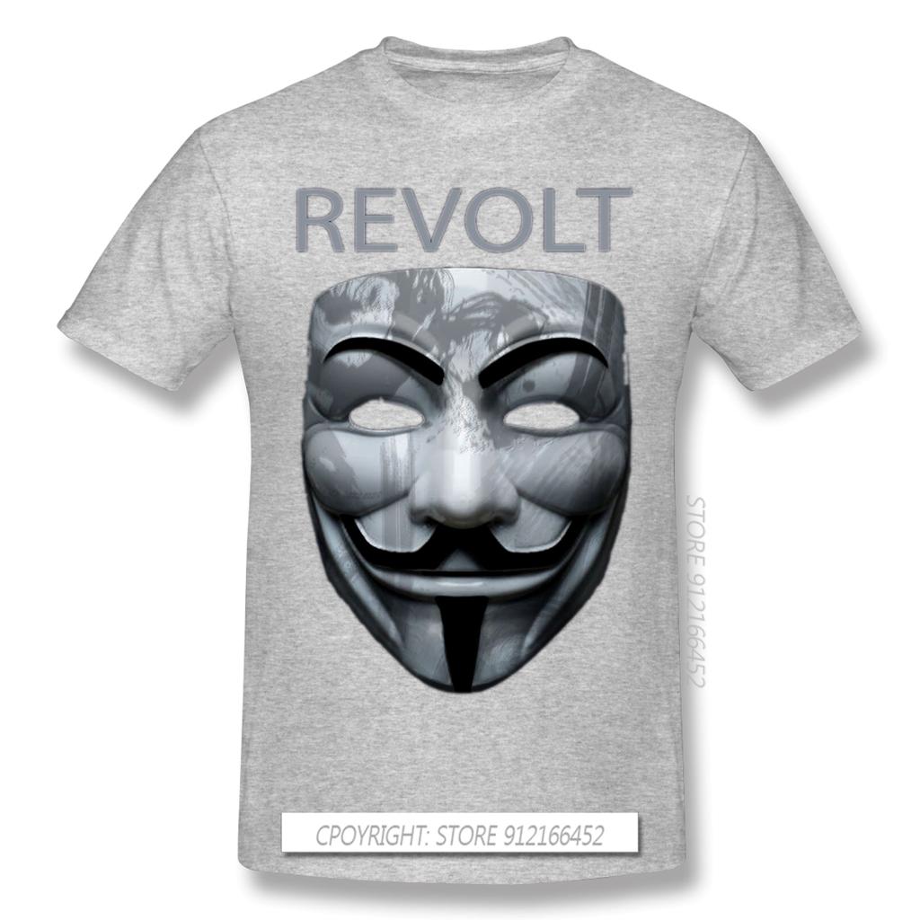 Revolt V Mask T-Shirt Anonyme Hackerorganisation Video Black Lives Matter Druck T-Shirt Sommer Groß T-Shirts