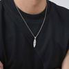 Summer Coconut Tree Pattern Oval Pendant Necklace for Men, Stainless Steel Dainty Fashion Necklace, Retro Jewelry Ocean Vacation