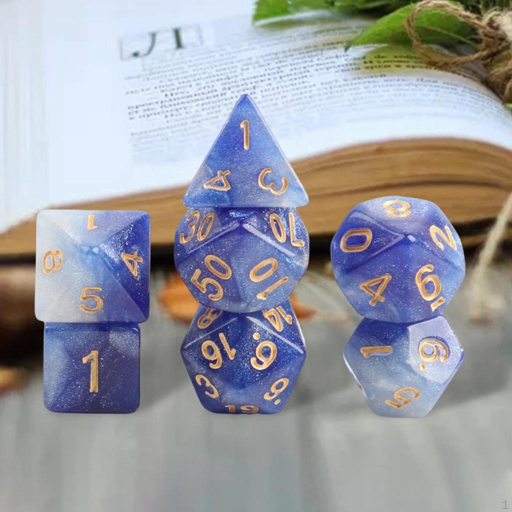 7 Pieces Acrylic Polyhedral Family Table Game for Gathering Board Cafe