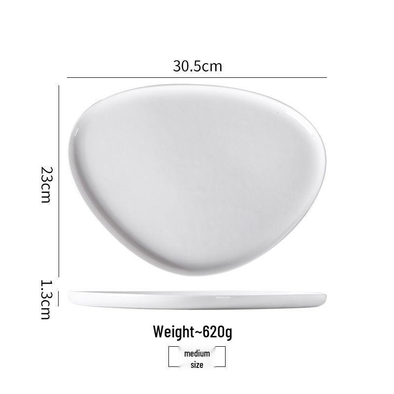 Light Luxury Japanese Ceramic Triangle Plate - Elegant Western-Style Dinnerware for Home or Commercial Use
