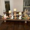Easter Bunny Carrot Garland Decoration Bead Wreath for Easter Spring Party Home Door Wall Mantel Festive Tabletop Decor