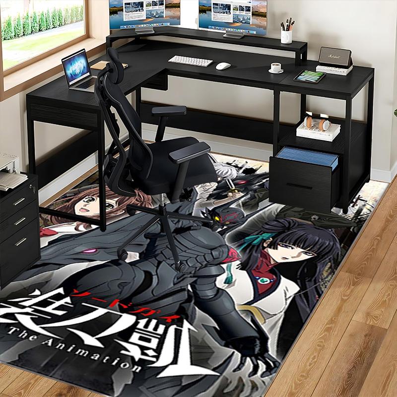 1 Stück Sword Art Online: Asuna & Kirito Anime Stuhlmatte - Rutschfeste Büromatte für Schreibtisch, Gaming-Zimmer-Dekoration, Saisonale Geschenkidee.U097