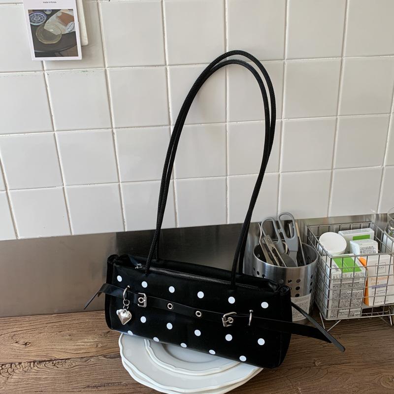 

Нишевая сумка в горошек, женская модная универсальная на плечо, подмышку, высококлассная сумка-багет