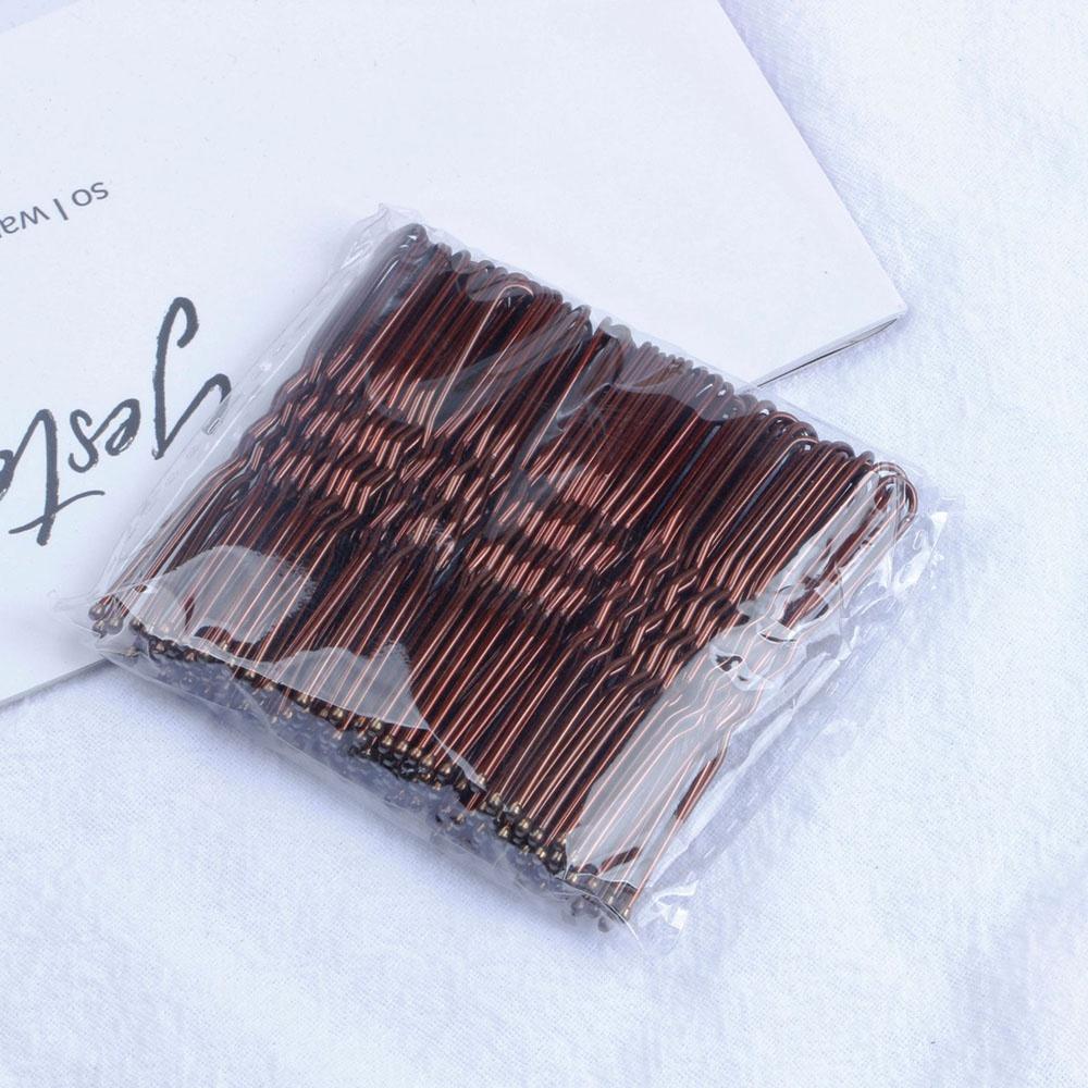 50 Pcs/Bag 5cm U Shaped Alloy Hairpins Waved Hair Clips Simple Metal Bobby Pins Barrettes Bridal Hairstyle Tool Hair Pins