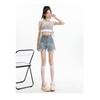 Zerrissene Denim-Shorts für Damen Sommer Neu Hohe Taille Schlankmachend Locker Dünner Stil Hot Girl A-Linie Weites Bein Hotpants Ins Trend