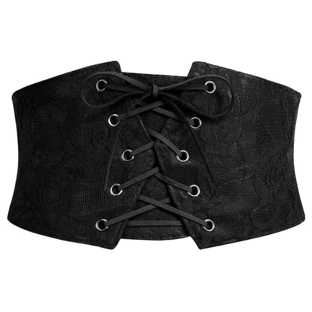 Black Lace Corset Belts Lace Embroidery Waist Belts Trendy Slimming Body Belts Female