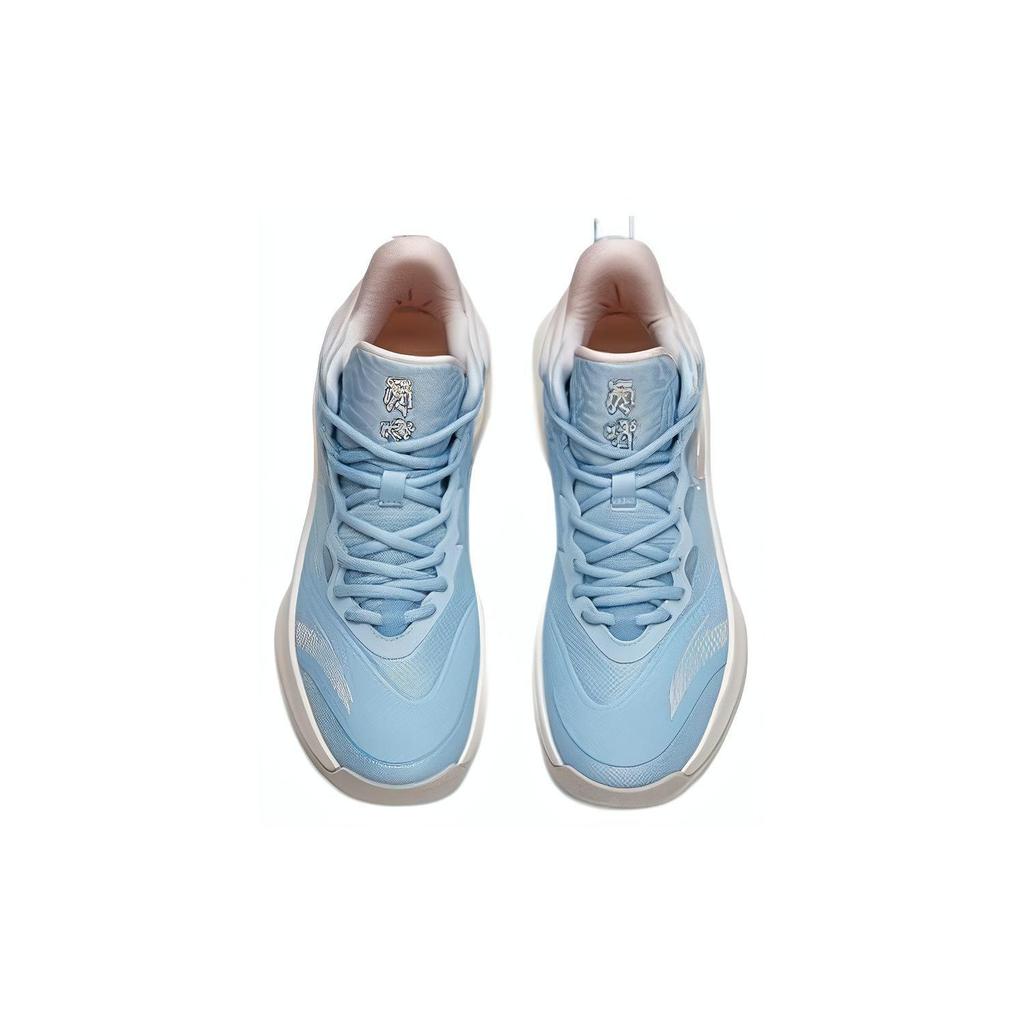 Anta Tiger Roar Cushioning Slip Resistant Abrasion Resistant Coverage Mid top Basketball Shoes Men's Blue 112211601Q-3