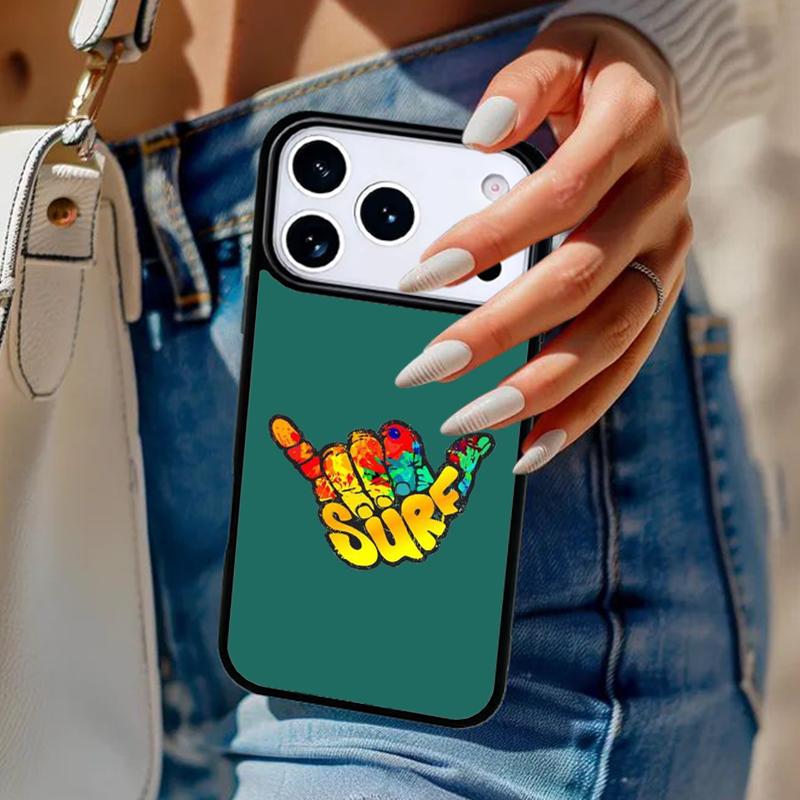 Surfer Surf Hang Loose Shaka Phone Case For iPhone 17 Air 14 15 13 12 Max Cover For Apple 16e 11 Pro Max Plus Coque