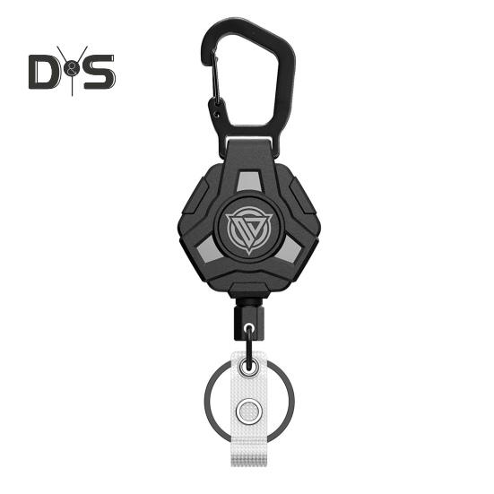 

1/2 шт. брелок с многоугольным карабином и выдвижным тросом длиной 60 см, дизайн карабина, простая фиксация ключей, брелок для скалолазания, кемпинга и путешествий 1pc