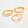 Fashion Water Drop Hug Spring Buckle Bracelet, Simple Metal Texture Glossy Open Bracelet For Women