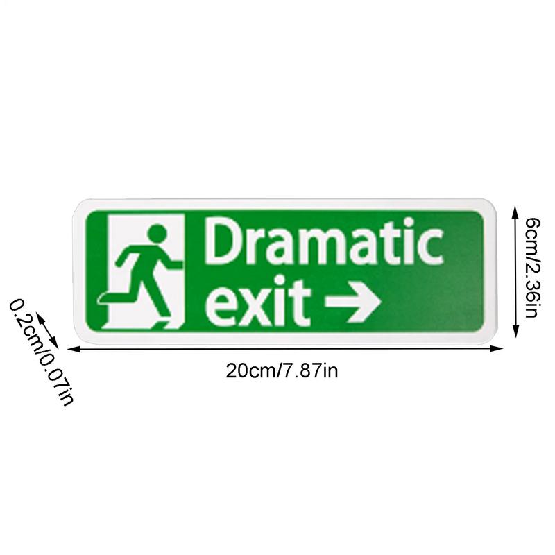 Acrylic Dramatic Exit Sign Colorful Theatrical Exit Sign Plate Wall Sign For Garage Restaurant Bar Room Home Decoration