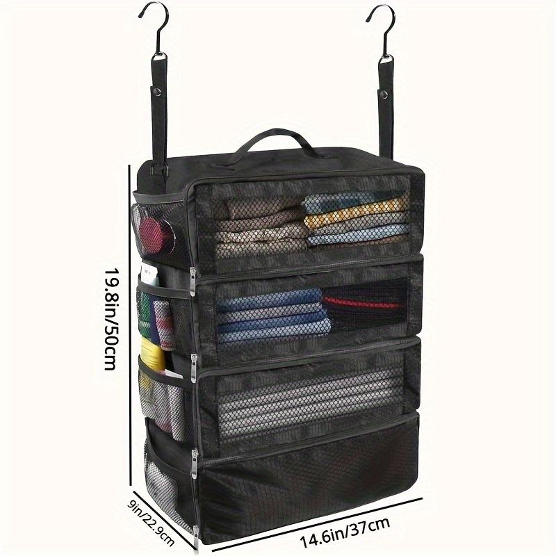 

Large Capacity Foldable Hanging Storage Bag Multilayer Wardrobe Closet Organizer Multifunctional Clothing Storage Bag for Home чёрный