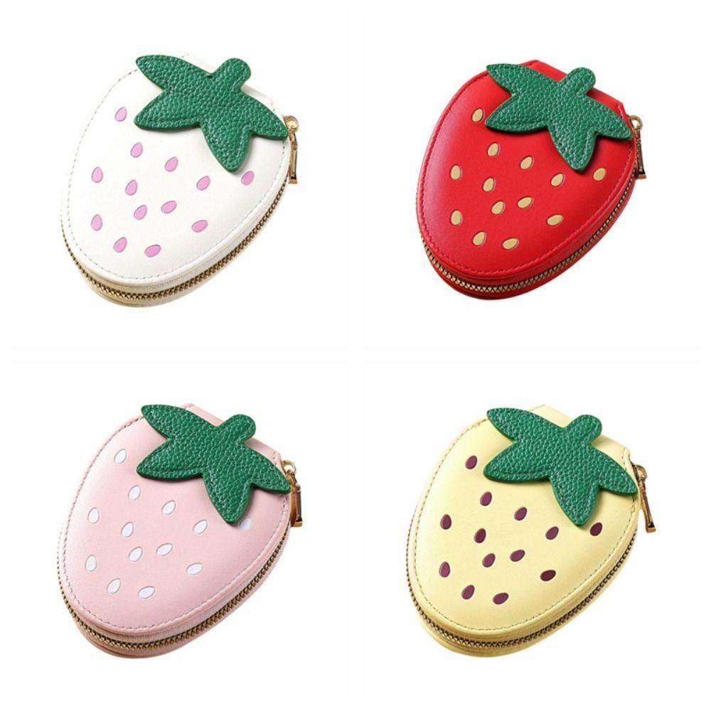 Fruit PU Leather Card Holder Multi-card Slot Storage Bag Fashion Strawberry Card Bag Girl